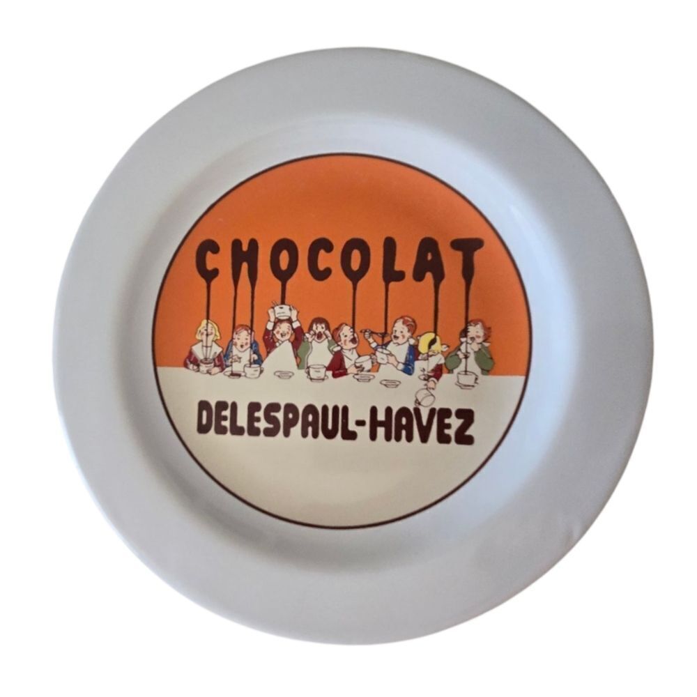 Pottery Barn Ceramic Chocolate Dessert Plate, Orange Chocolat Delespaul-Havez